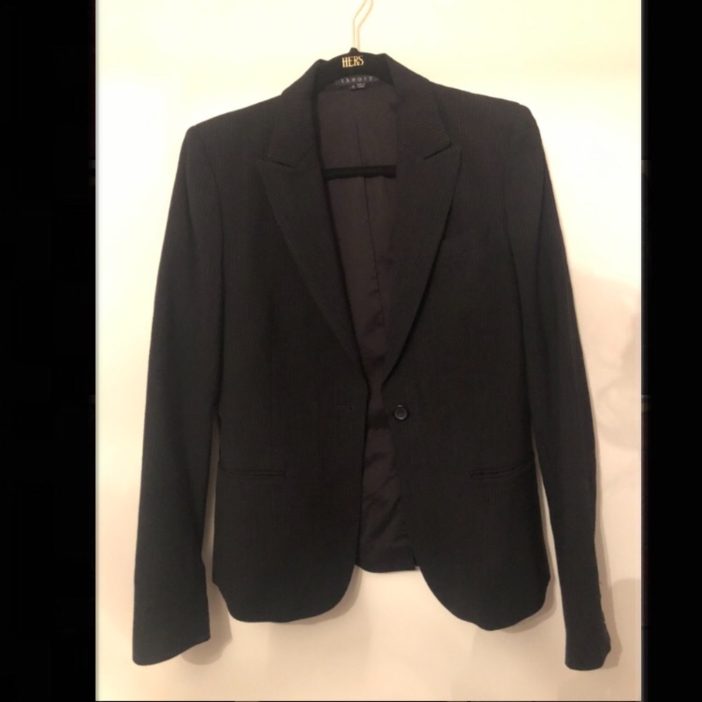 Black Theory Blazer with light white stripes